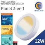 PLAFON LED 12W REDONDO 3 COLORES