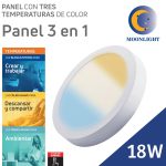 PLAFON LED 18W REDONDO 3 COLORES