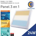 PLAFON LED 24W CUADRADO 3 COLORES