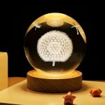 Esfera de cristal luz cálida – Diseño Diente de Leon
