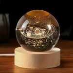 Esfera de cristal luz cálida – Diseño Sistema Solar
