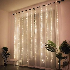 Cortina Lluvia Luces Led Calida