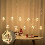 Cortina Luces Led Luciérnagas 3m Muñeco De Nieve Blanco Cálido